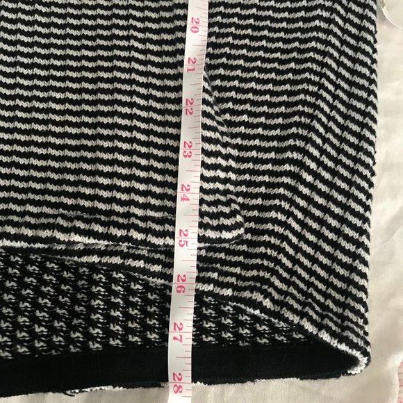 CAbi #3167 Fergie Draped Turtleneck Black White Chuky Knit Sweater - Picture 9 of 9